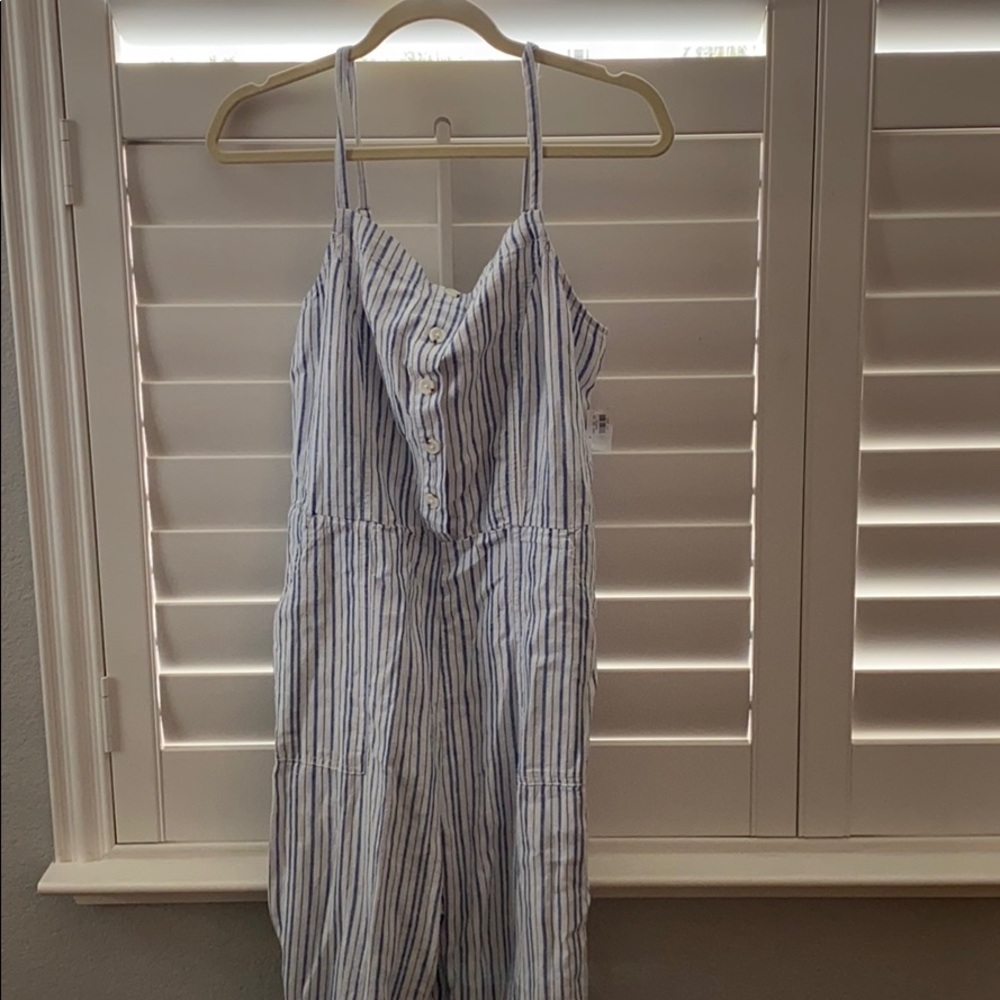 Old Navy blue striped jumpsuit